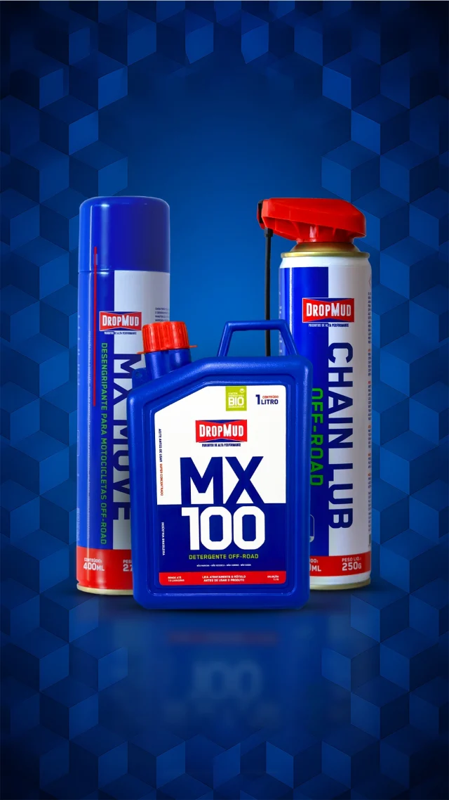 Desempenho não depende apenas do que acontece durante o percurso.

A limpeza, a lubrificação e a manutenção fazem parte da preparação de toda moto submetida ao uso intenso.

Com MX100, MX Move e Chain Lub, a linha DropMud auxilia no cuidado do equipamento antes e depois de cada desafio, ajudando a preservar componentes, manter o funcionamento adequado e acompanhar a exigência do off-road.

#Dropmud #mx100 #offroad #motocross #enduro #chainlub #mxmove