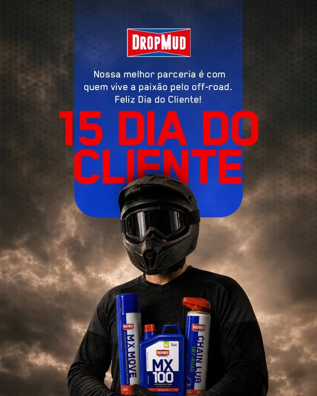 Nossa melhor parceria é com quem vive a paixão pelo off-road.

Obrigado a todos os clientes que confiam na DropMud para fazer parte da rotina de cuidados com suas motos, dentro e fora das provas.

Feliz Dia do Cliente!

#dropmud #moto #offroad  #motocross